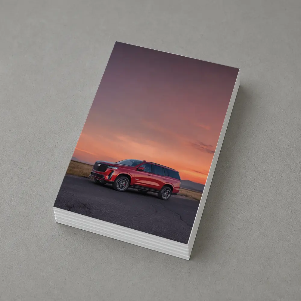 Cadillac Escalade Red SUV Sunset Sky – Postcards