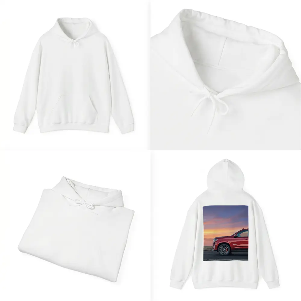 Cadillac Escalade Red SUV Sunset Sky – Hoodies