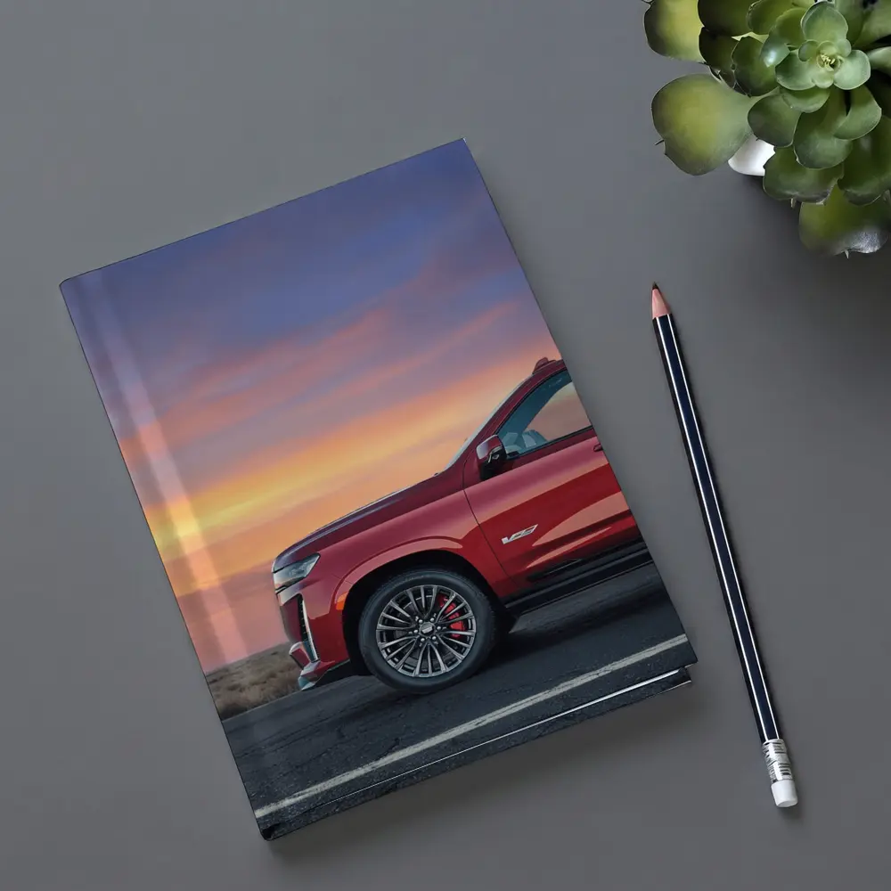 Cadillac Escalade Red SUV Sunset Sky – Notebooks