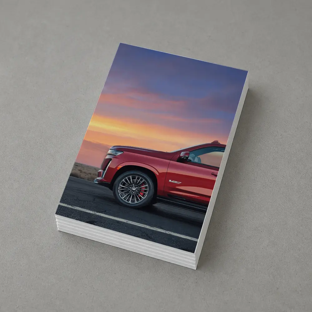 Cadillac Escalade Red SUV Sunset Sky – Postcards