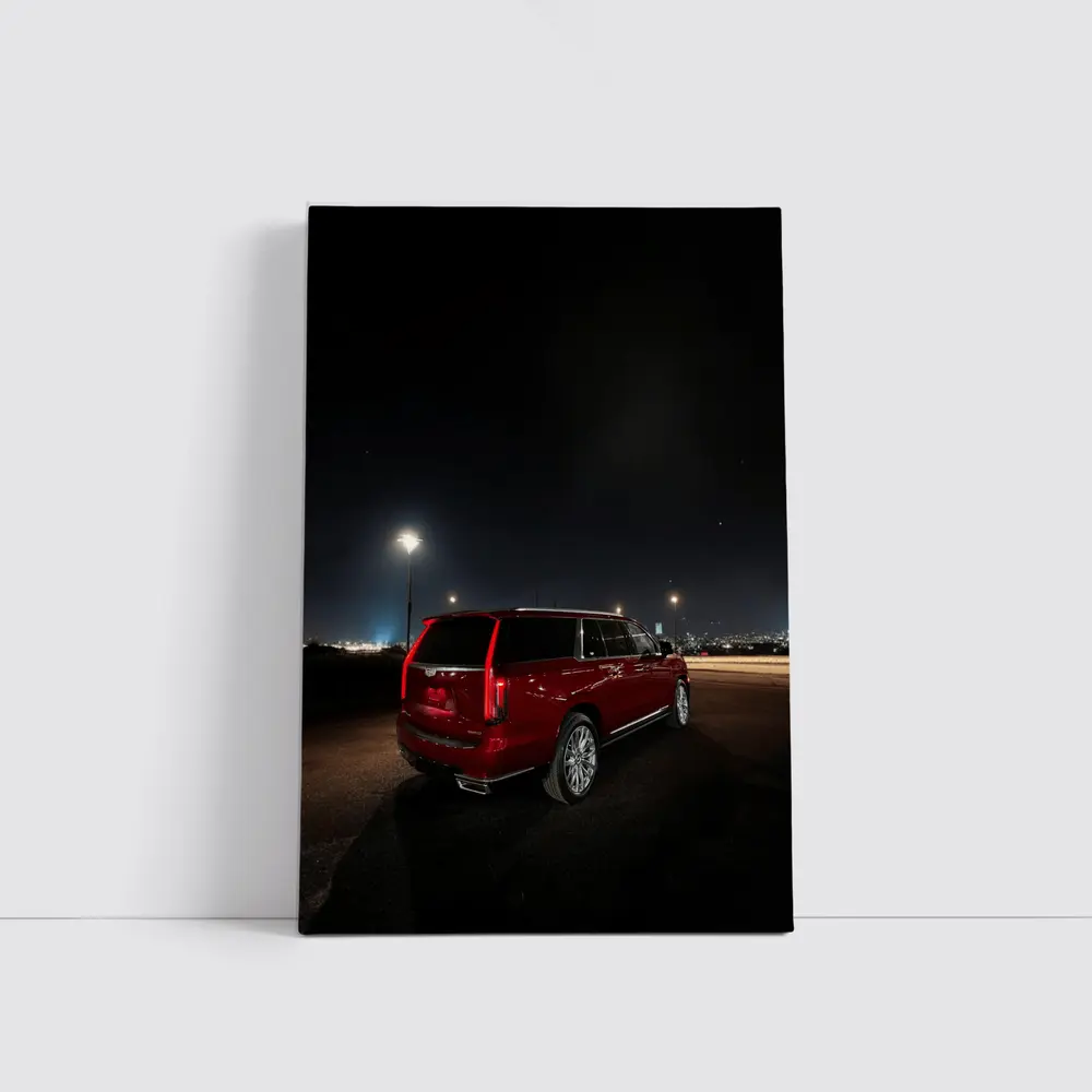Cadillac Escalade Red Night City Lights – Wall Art