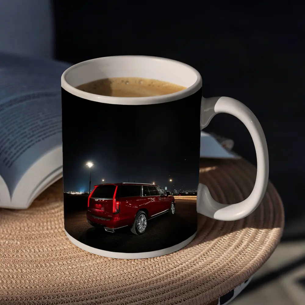 Cadillac Escalade Red Night City Lights – Mugs