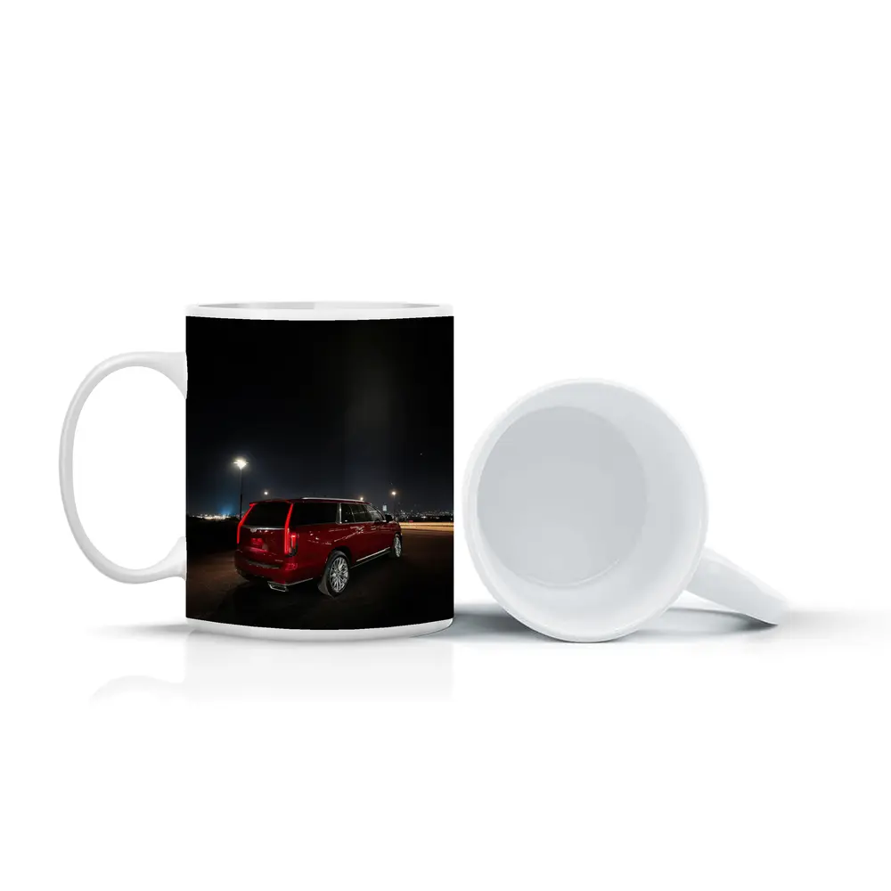 Cadillac Escalade Red Night City Lights – Mugs