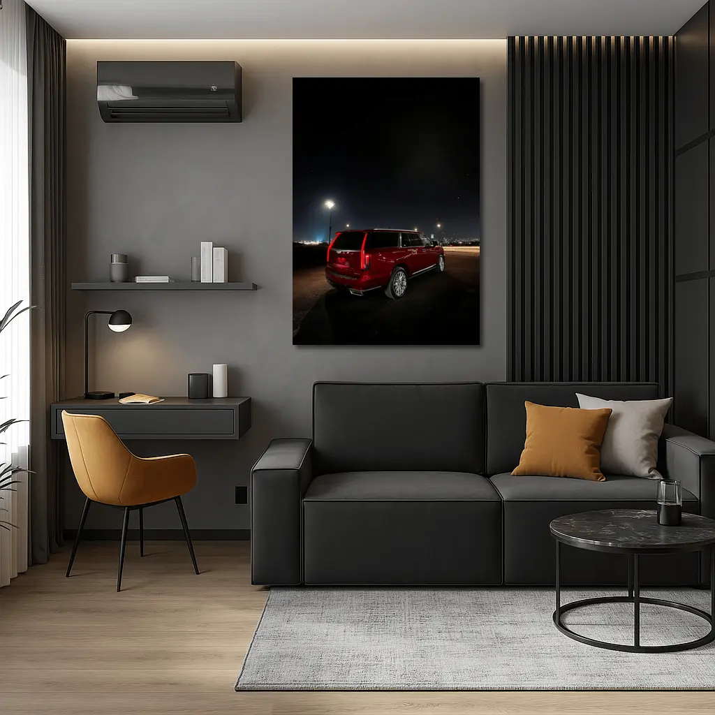 Cadillac Escalade Red Night City Lights – Wall Art