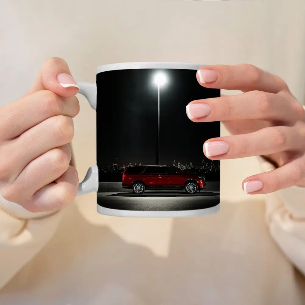 Cadillac Escalade Red Night City Skyline – Mugs