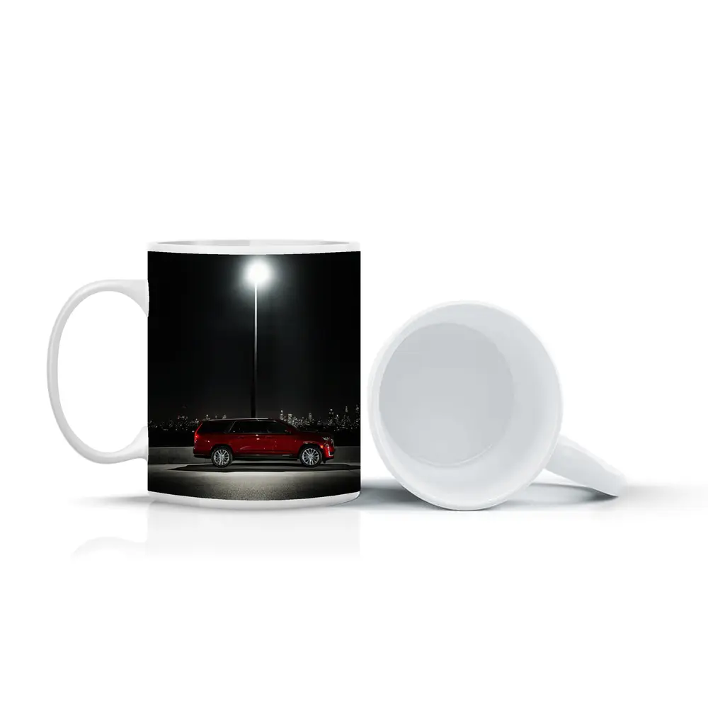 Cadillac Escalade Red Night City Skyline – Mugs