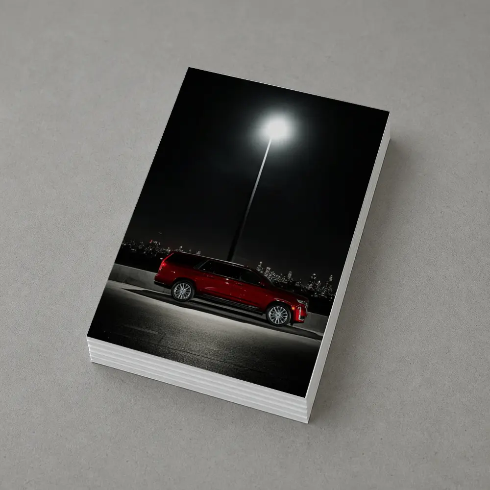 Cadillac Escalade Red Night City Skyline – Postcards