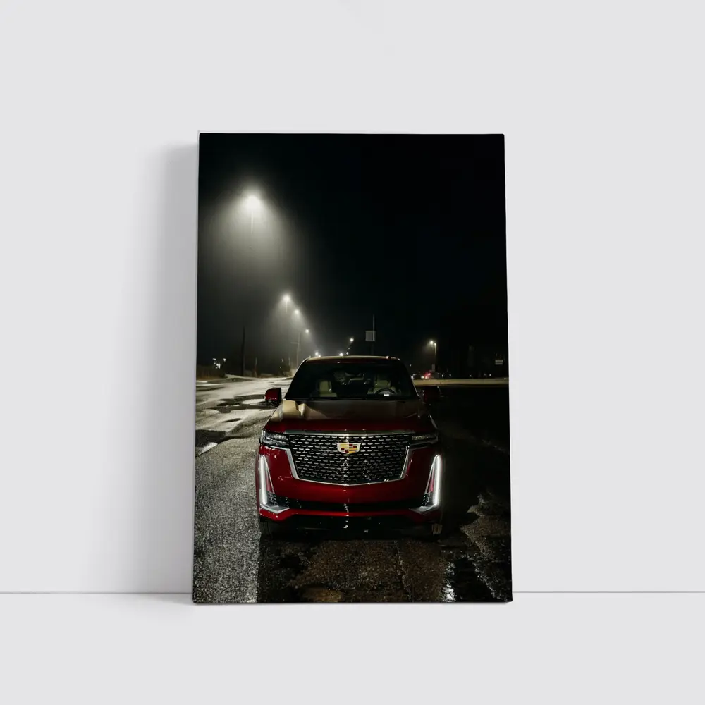 Cadillac Escalade Red Front Night Street – Wall Art