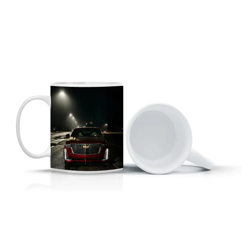 Cadillac Escalade Red Front Night Street – Mugs