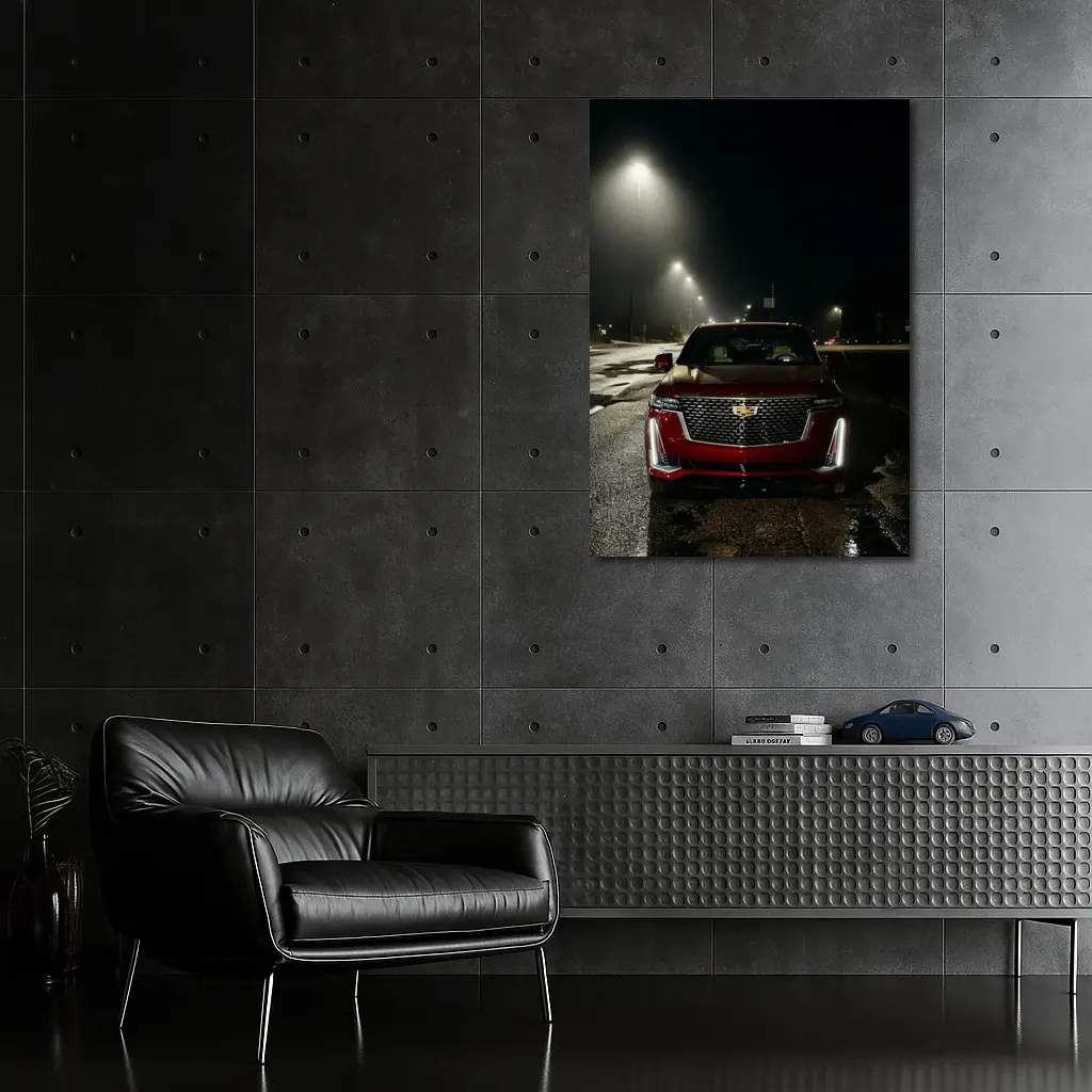 Cadillac Escalade Red Front Night Street – Wall Art
