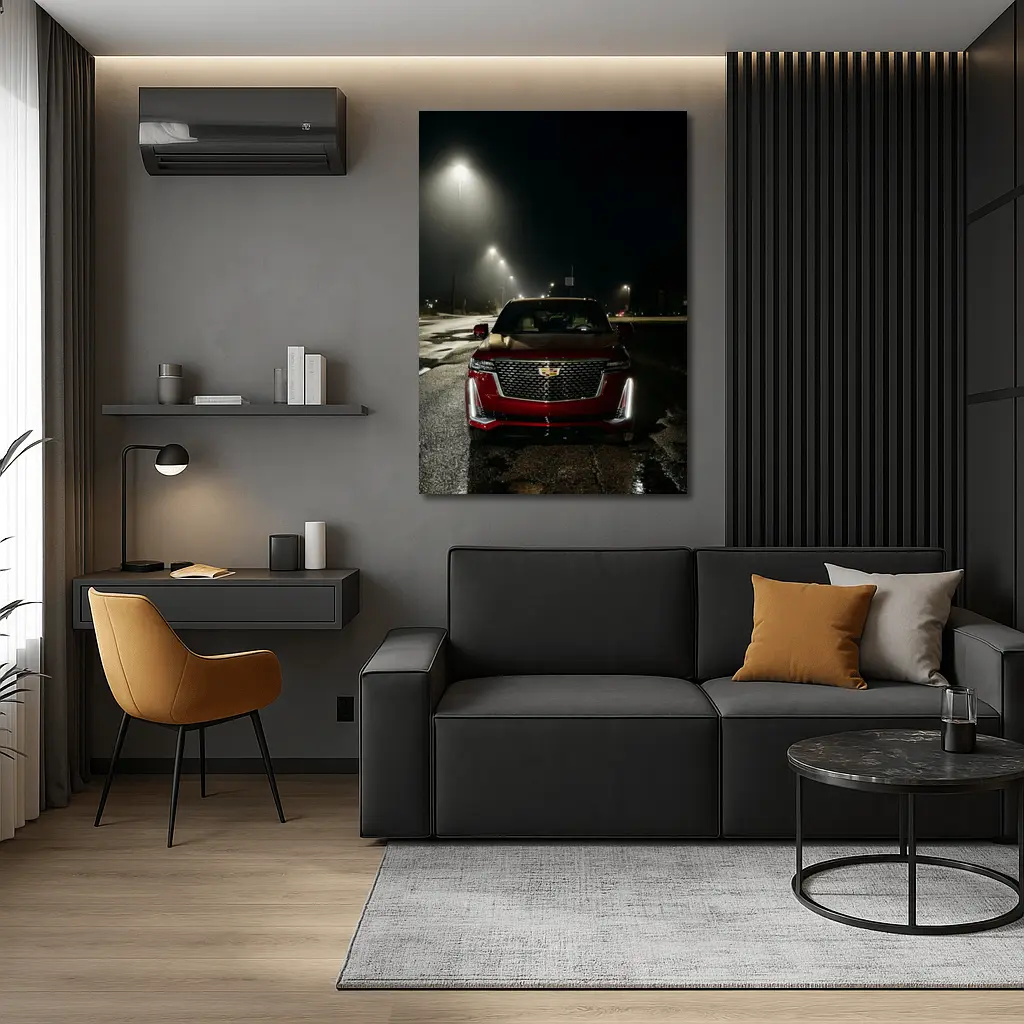 Cadillac Escalade Red Front Night Street – Wall Art