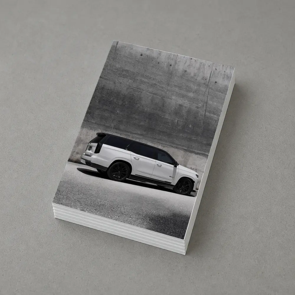 Cadillac Escalade White SUV Concrete Wall – Postcards