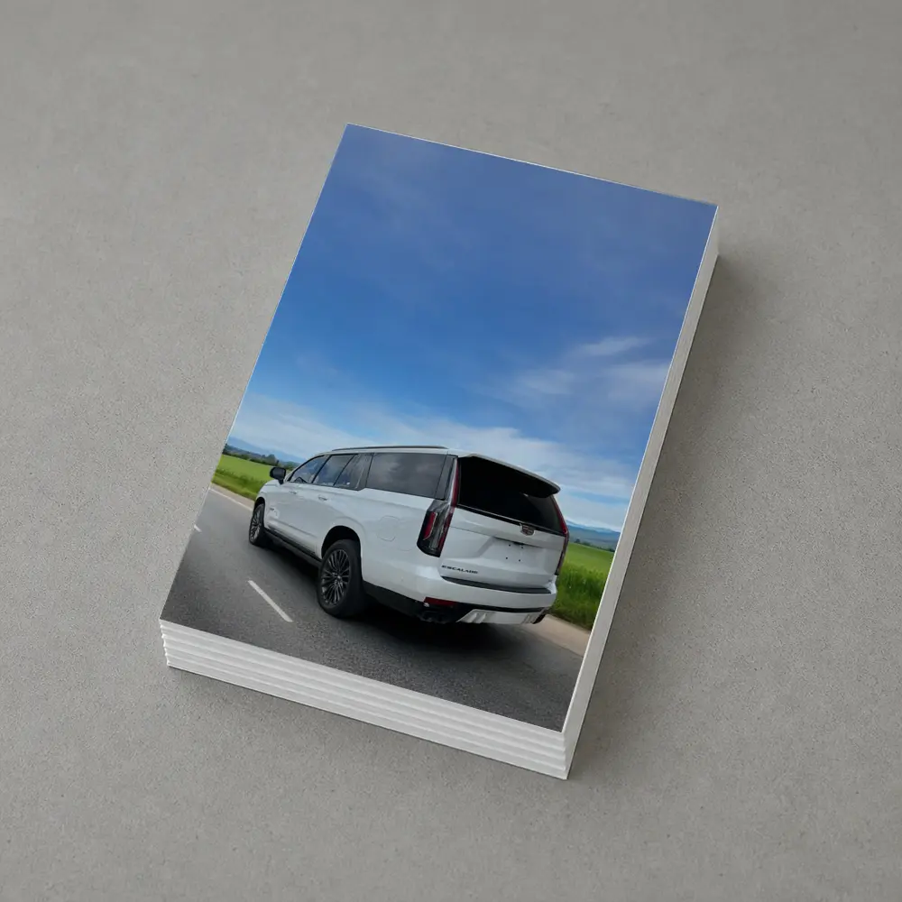 Cadillac Escalade White SUV Open Road – Postcards
