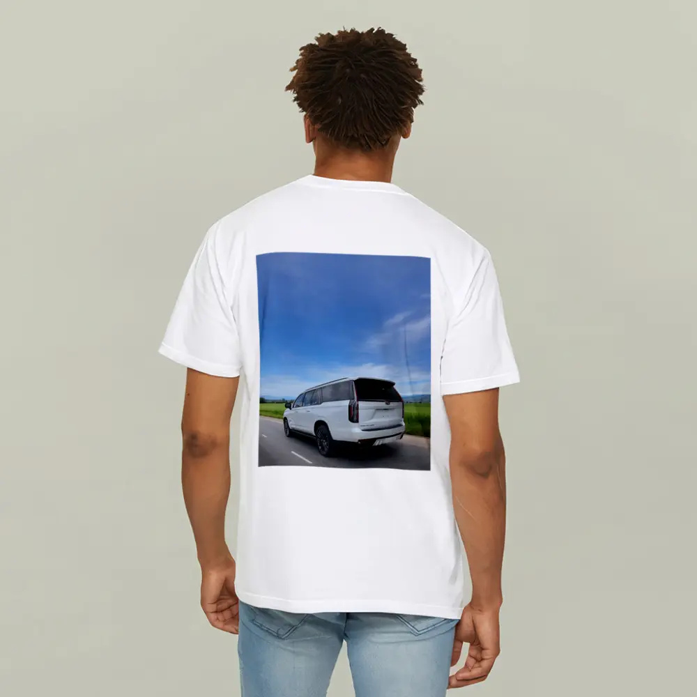 Cadillac Escalade White SUV Open Road – T-Shirts
