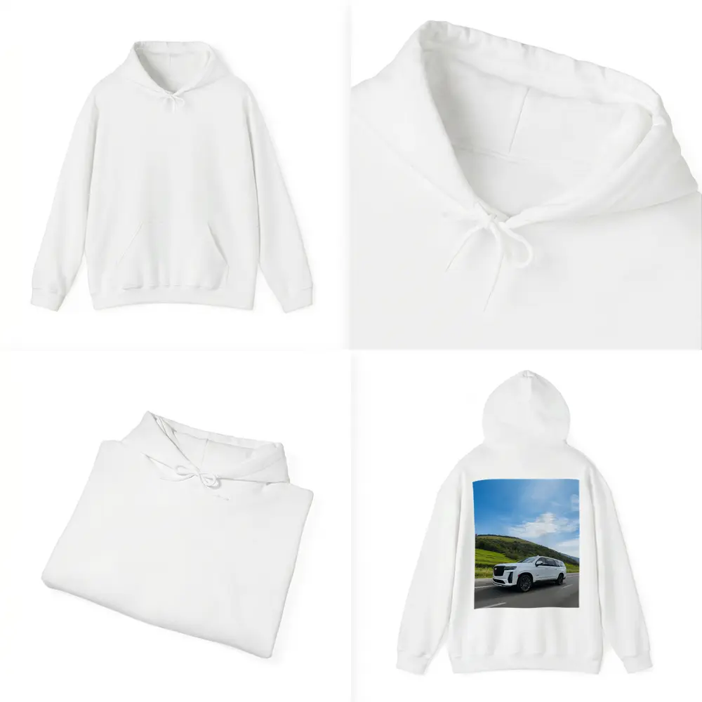 Cadillac Escalade White SUV Green Hills – Hoodies