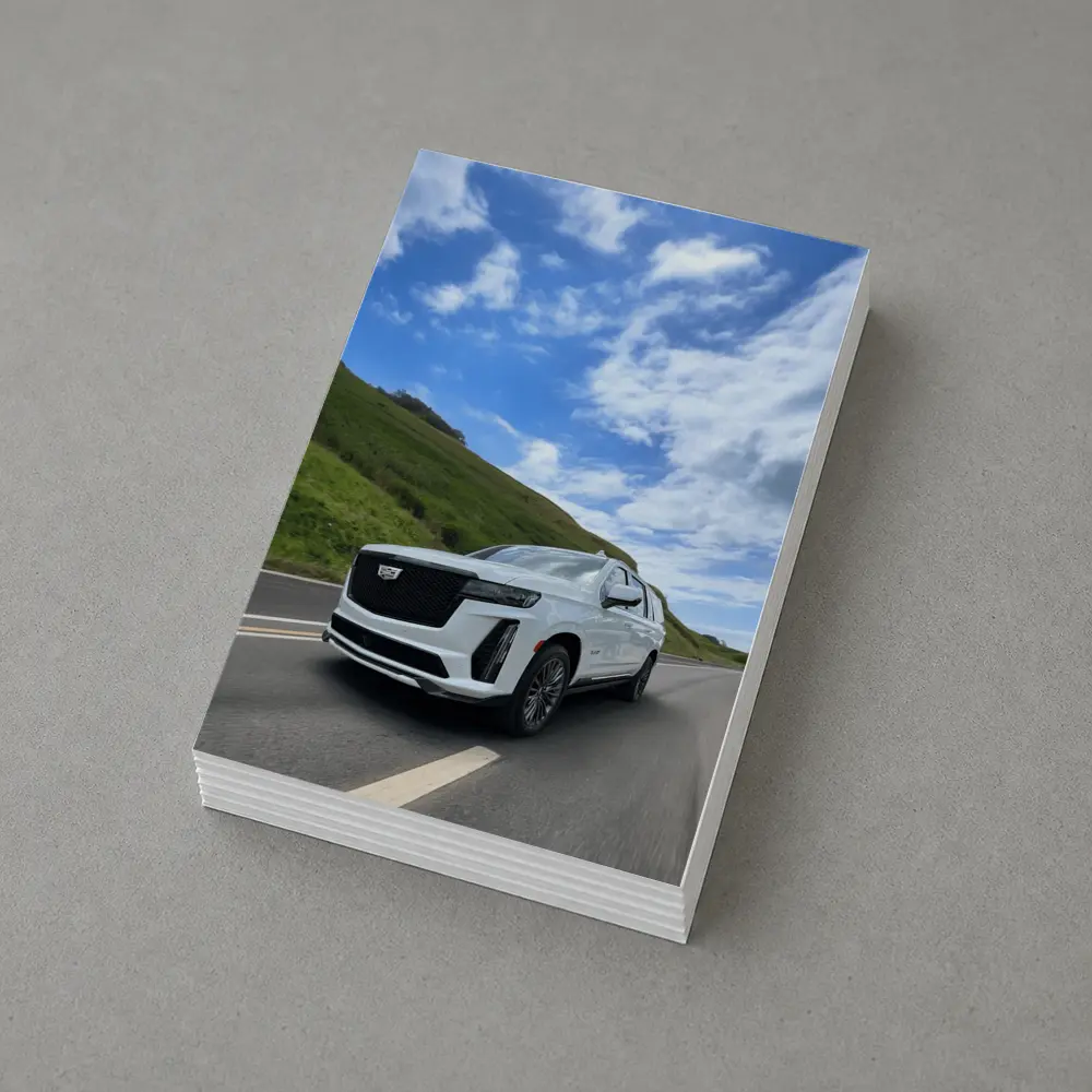 Cadillac Escalade White SUV Open Road – Postcards