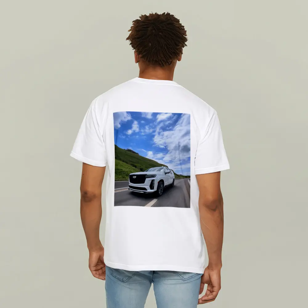 Cadillac Escalade White SUV Open Road – T-Shirts