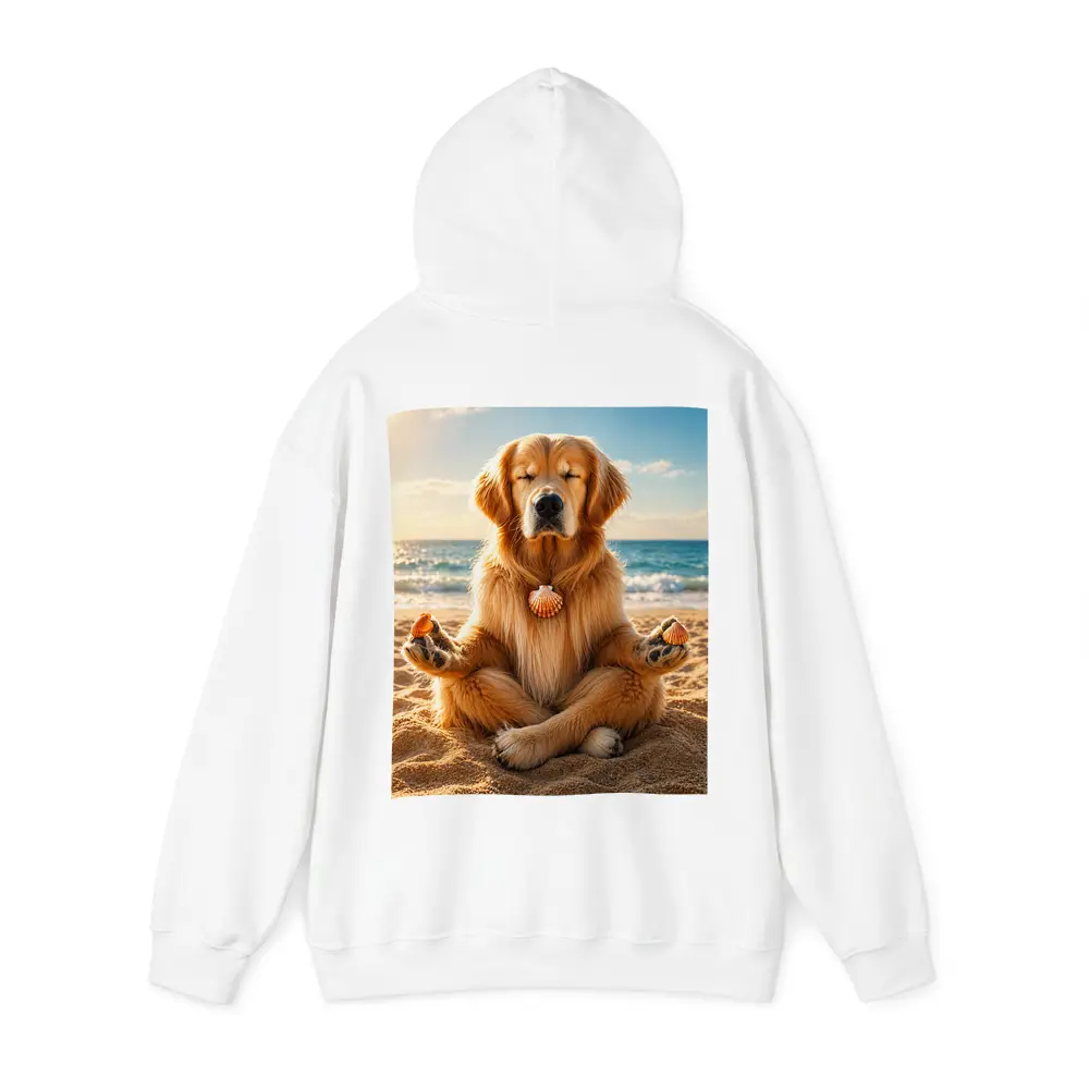 Golden Retriever Meditating on Sunny Beach – Hoodies