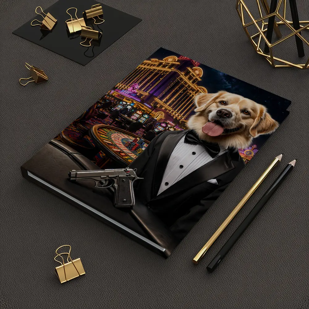 Golden Retriever Secret Agent Casino Tuxedo – Notebooks