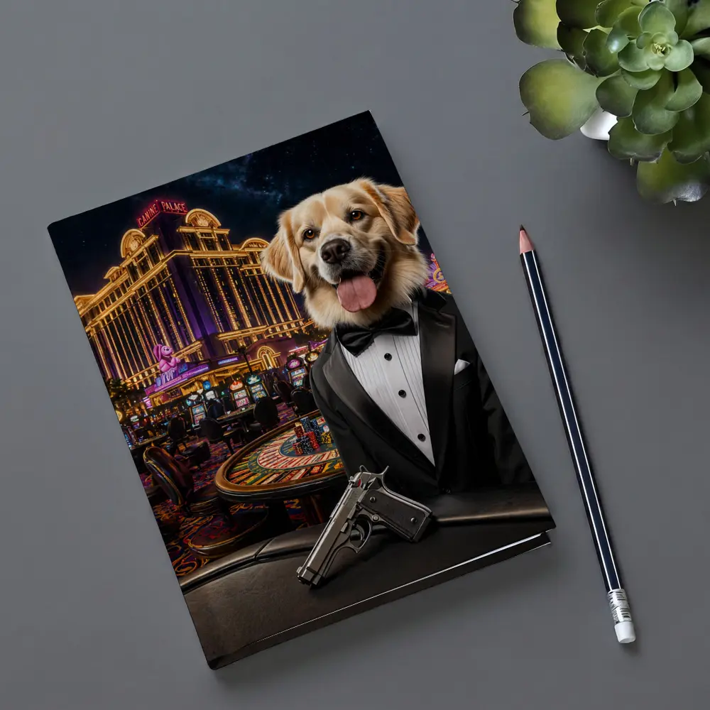 Golden Retriever Secret Agent Casino Tuxedo – Notebooks