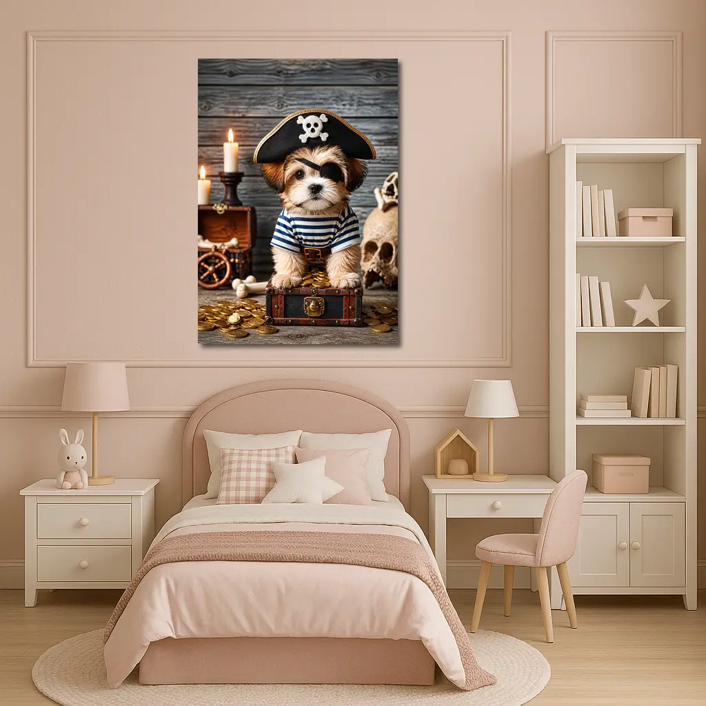 Shih Tzu Puppy Pirate Treasure Chest Adventure – Wall Art