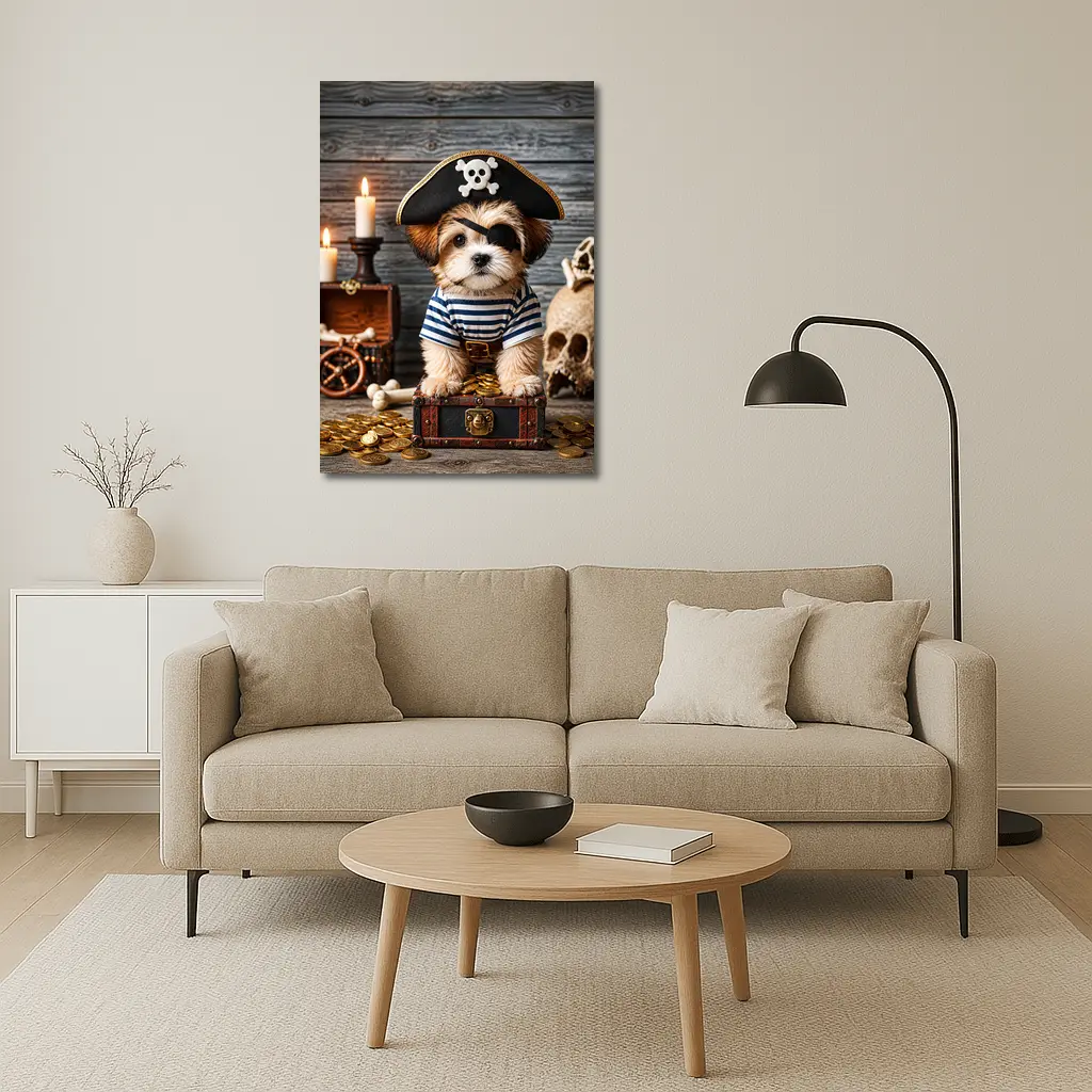 Shih Tzu Puppy Pirate Treasure Chest Adventure – Wall Art