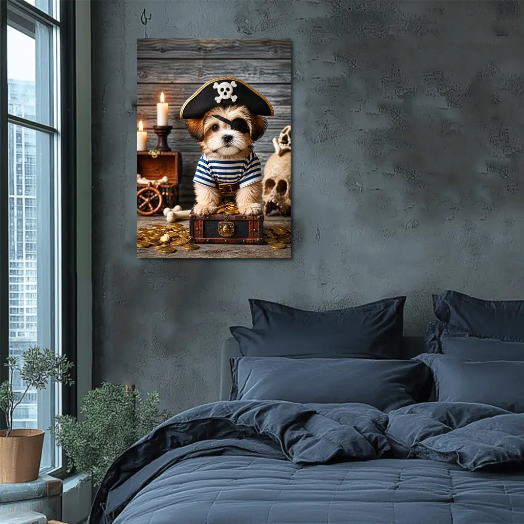 Shih Tzu Puppy Pirate Treasure Chest Adventure – Wall Art