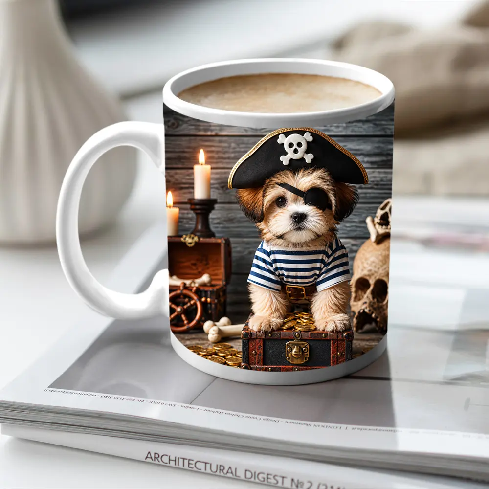 Shih Tzu Puppy Pirate Treasure Chest Adventure – Mugs