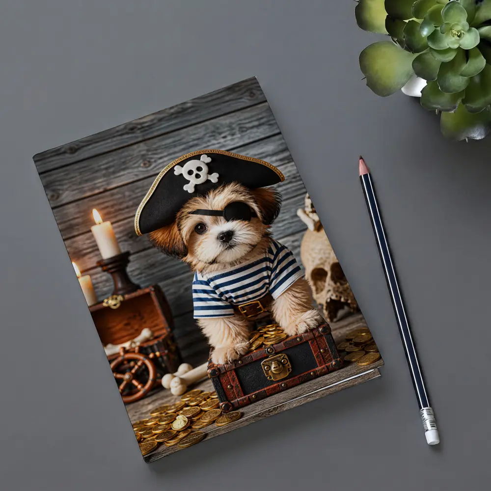 Shih Tzu Puppy Pirate Treasure Chest Adventure – Notebooks