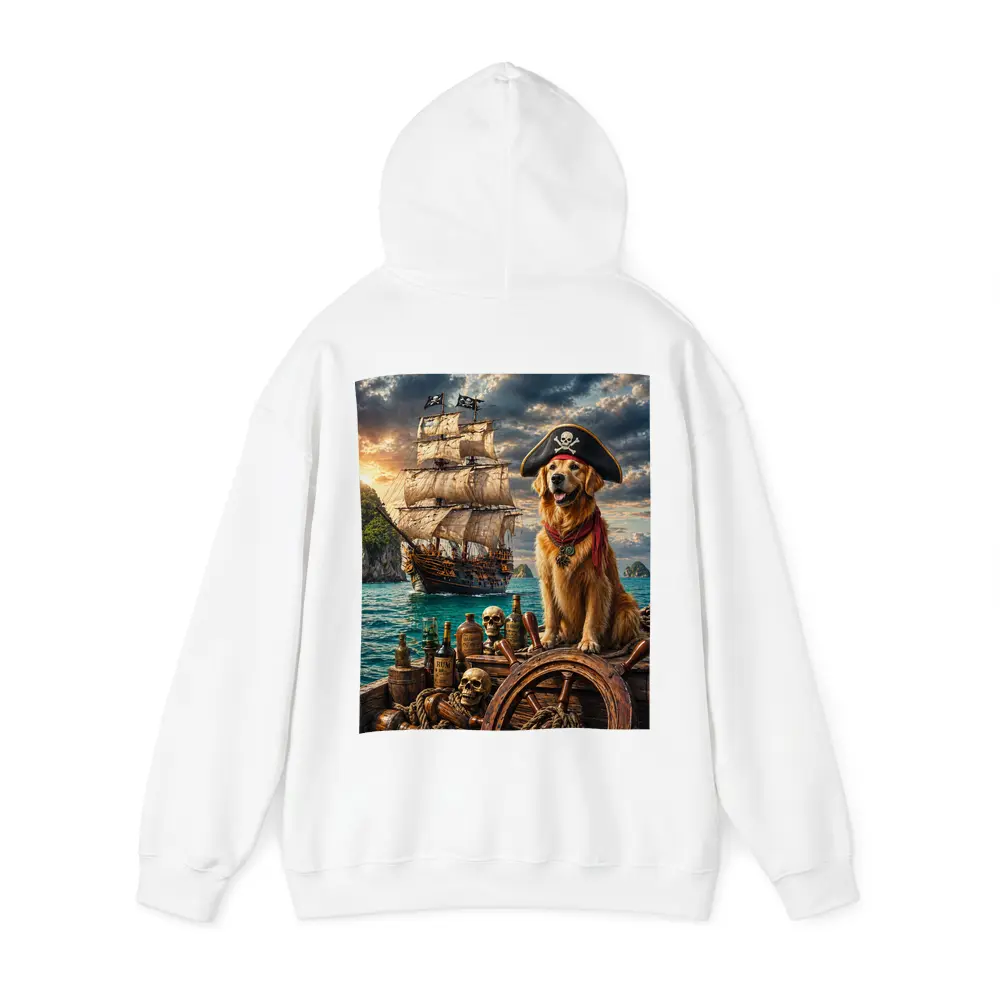 Golden Retriever Pirate Captain Sailing Ship Sea – Hoodies