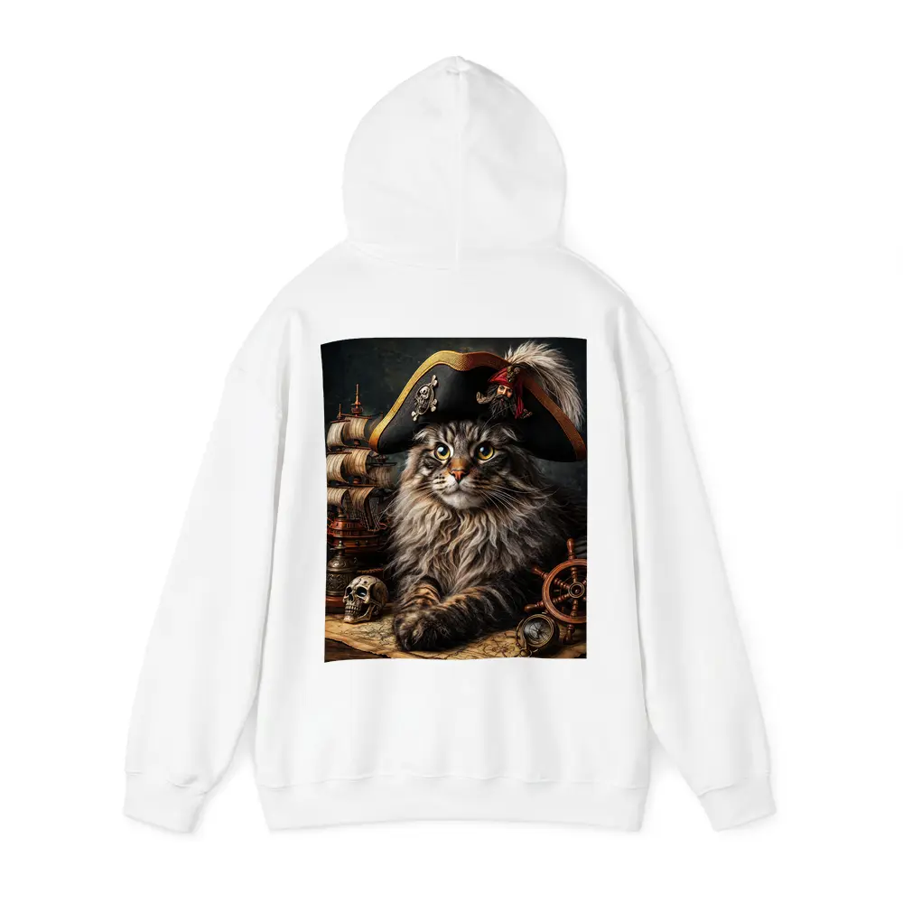 Maine Coon Cat Pirate Captain Nautical Scene – Hoodies