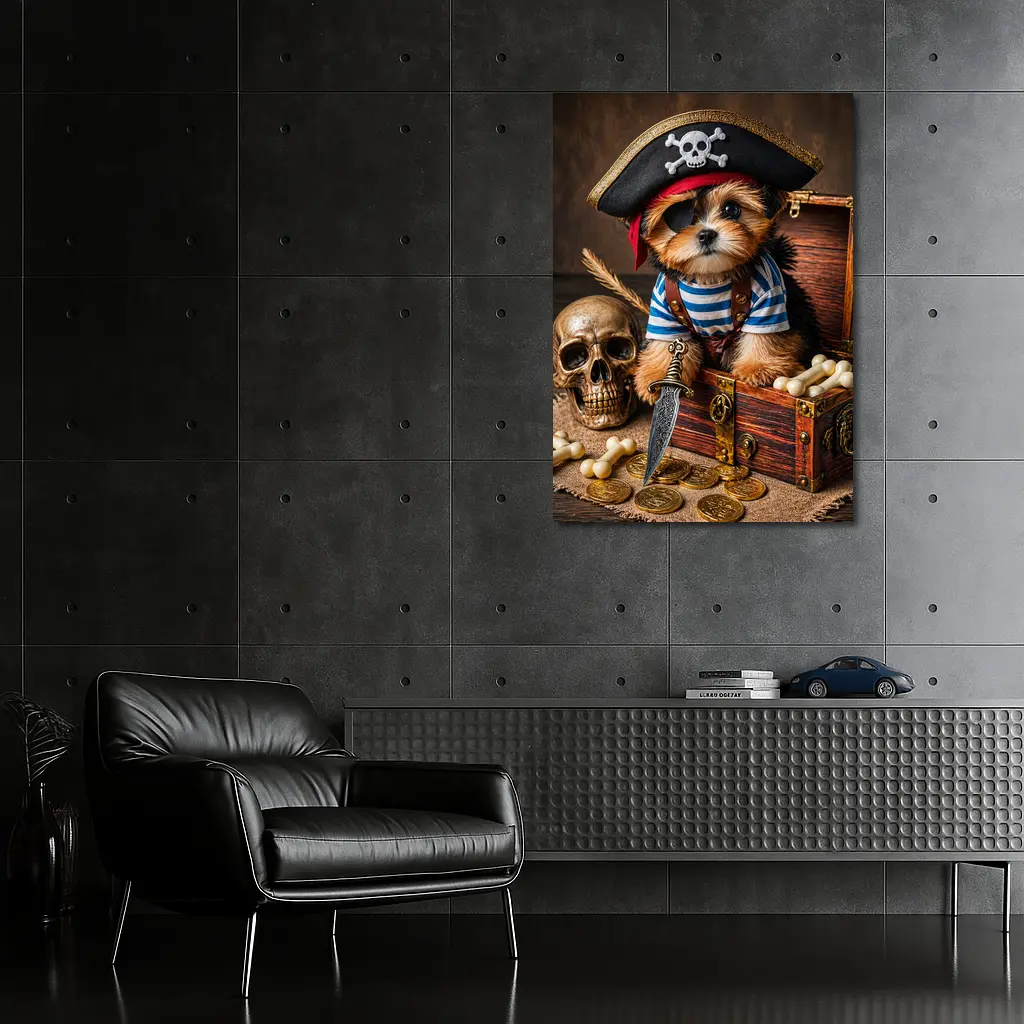 Yorkshire Terrier Pirate Puppy Treasure Chest – Wall Art