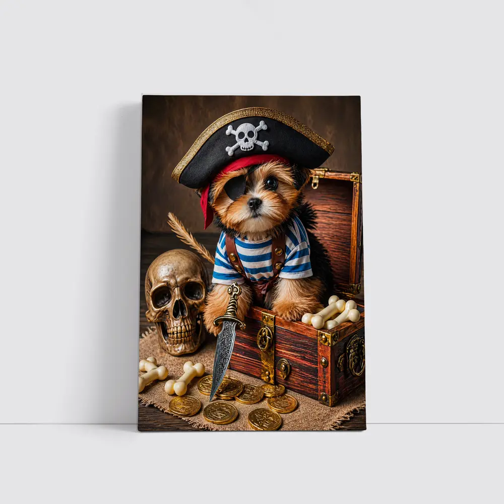 Yorkshire Terrier Pirate Puppy Treasure Chest – Wall Art