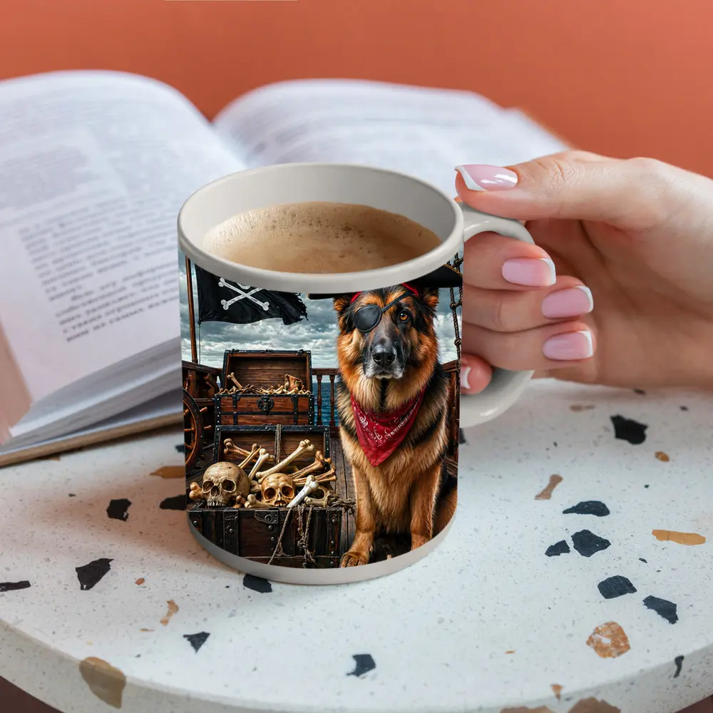 German Shepherd Pirate Captain Ship Deck – Mugs