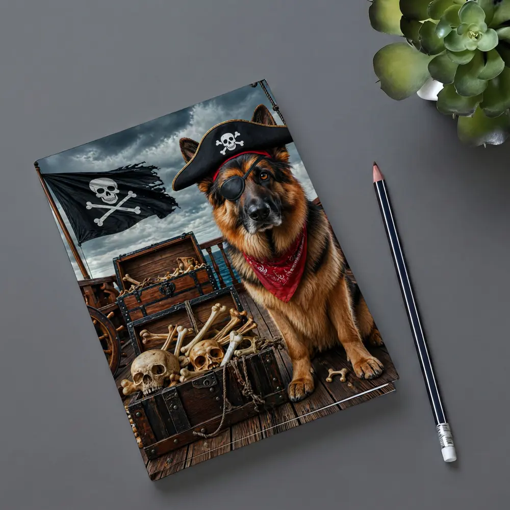 German Shepherd Pirate Captain Ship Deck – Notebooks