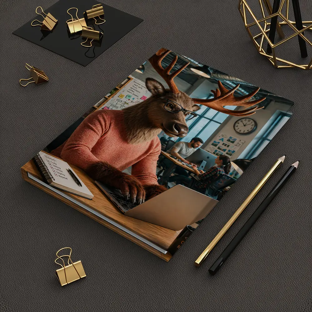 Deer Programmer Working Laptop Office Coworking – Notebooks