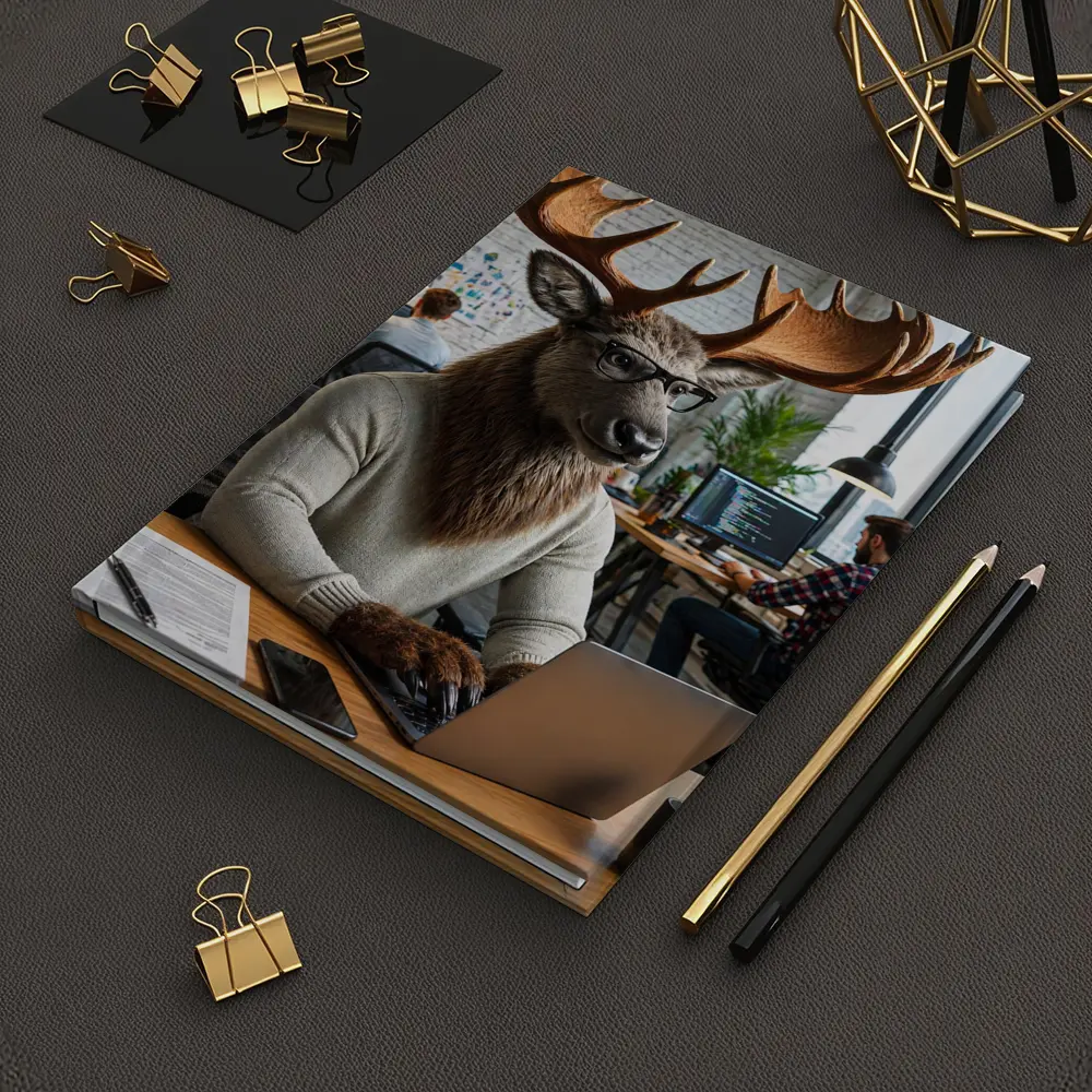 Moose Programmer Working Laptop Office Setting – Notebooks