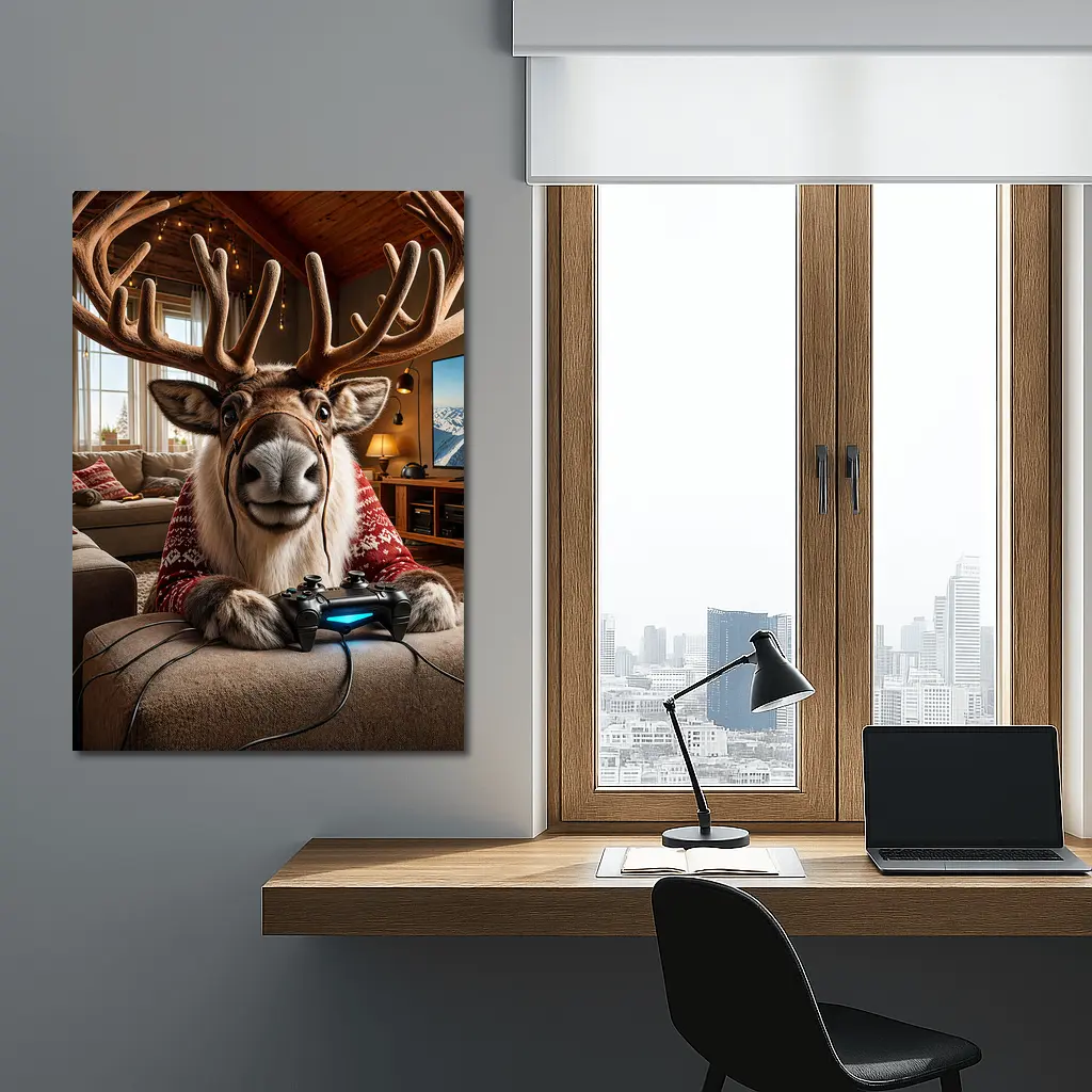 Caribou Gaming Controller Cozy Living Room – Wall Art
