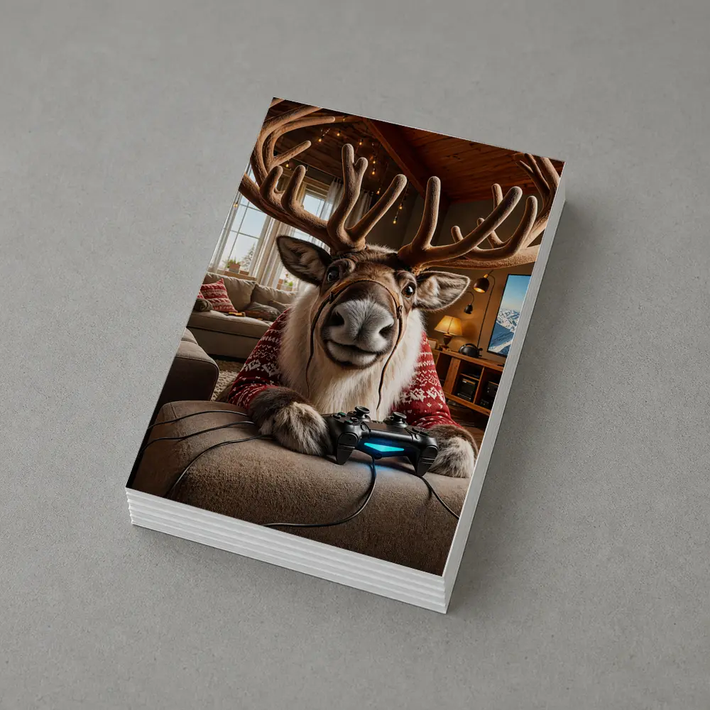 Caribou Gaming Controller Cozy Living Room – Postcards