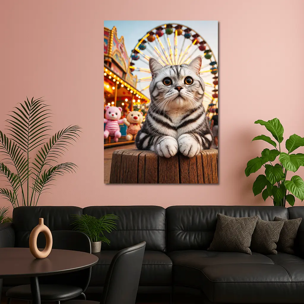 American Shorthair Cat Carnival Ferris Wheel – Wall Art