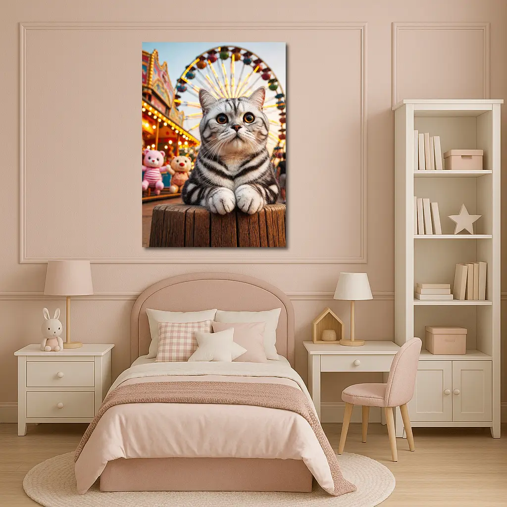American Shorthair Cat Carnival Ferris Wheel – Wall Art