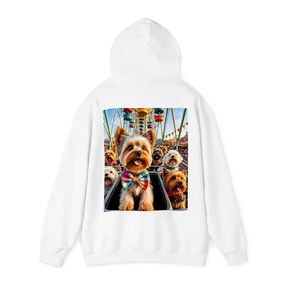 Yorkshire Terriers at Colorful Carnival Fair – Hoodies