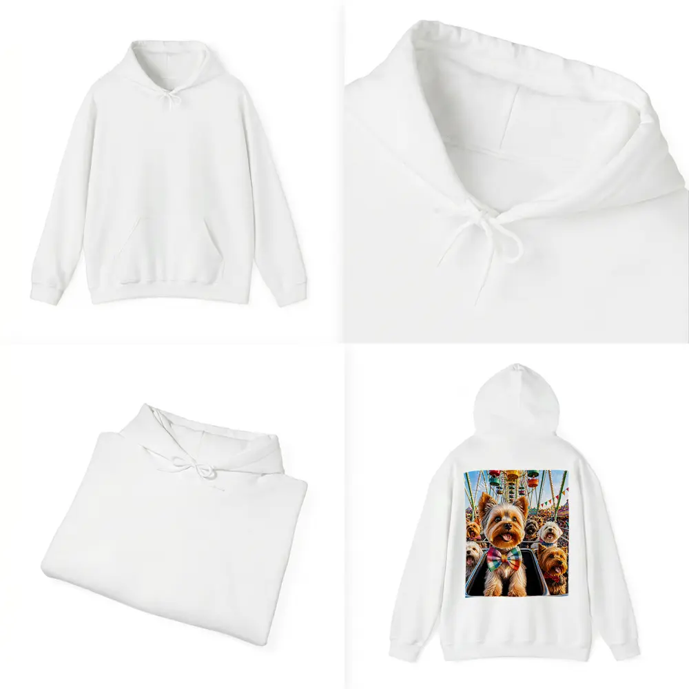 Yorkshire Terriers at Colorful Carnival Fair – Hoodies