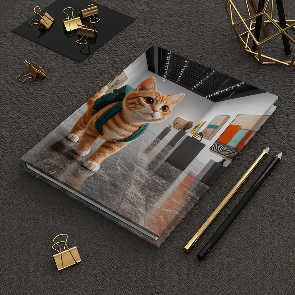 Orange Tabby Cat Exploring Art Gallery – Notebooks