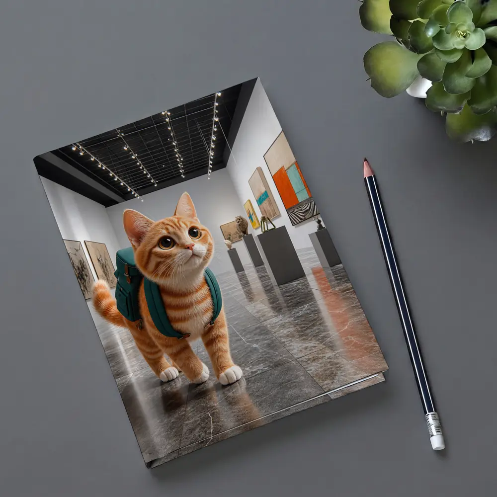 Orange Tabby Cat Exploring Art Gallery – Notebooks