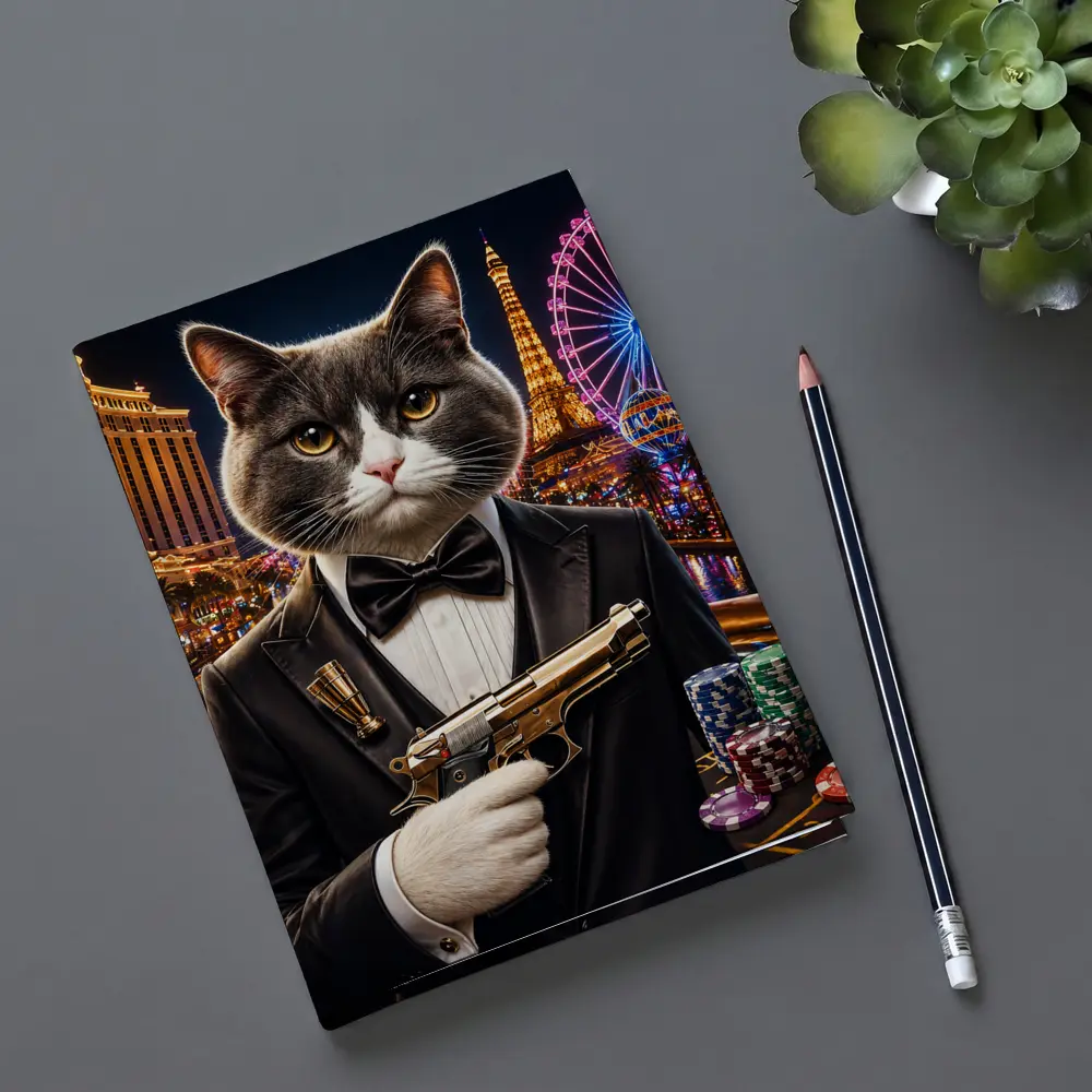 Gray Cat Spy Tuxedo Las Vegas Casino – Notebooks