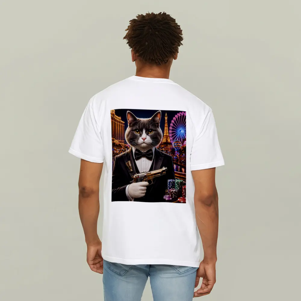 Gray Cat Spy Tuxedo Las Vegas Casino – T-Shirts