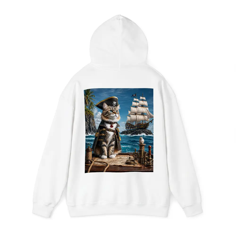 Pirate Cat Captain Ship Ocean Adventure Art – Hoodies