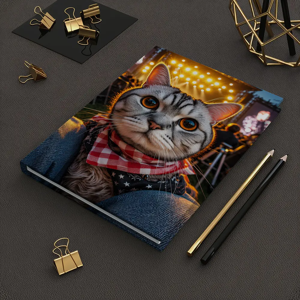 American Shorthair Cat At Concert Stage – Notebooks