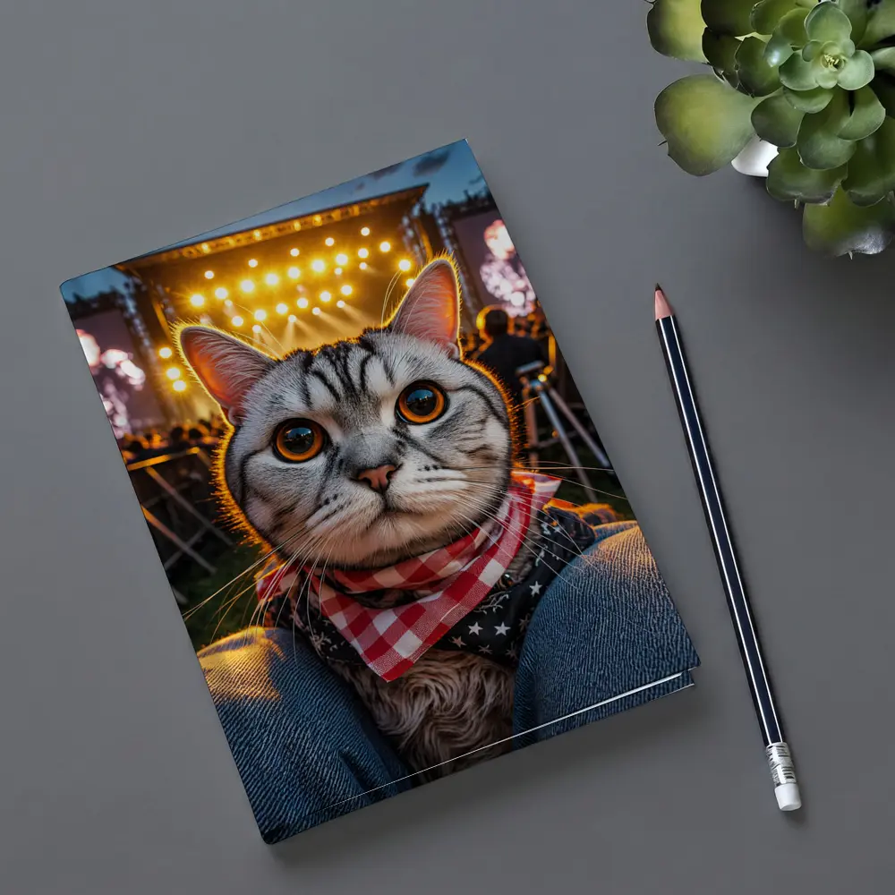 American Shorthair Cat At Concert Stage – Notebooks